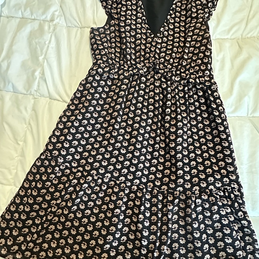 J. Crew Factory Black and White Sleeveless Sundress